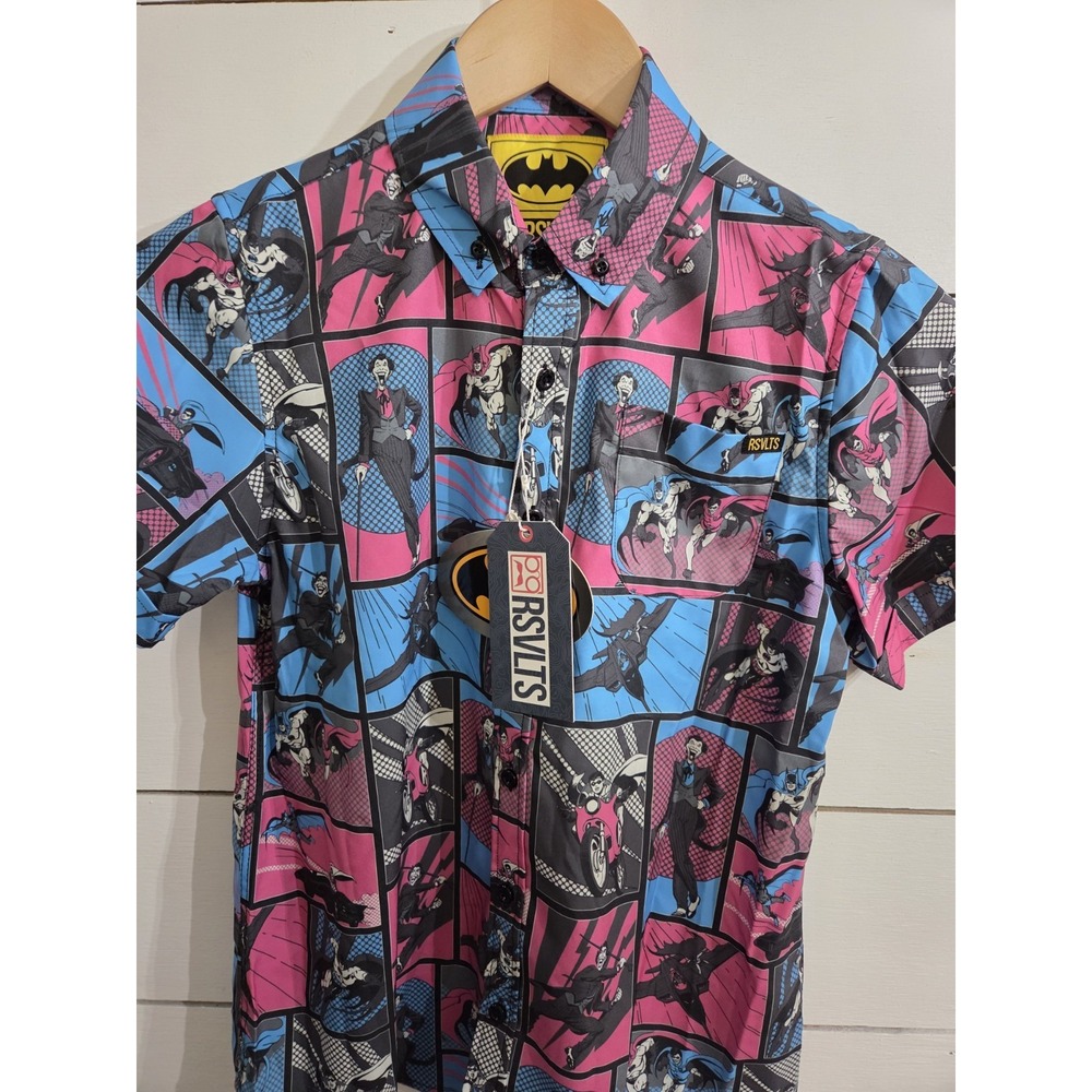 Batman Button Up Shirt RSVLTS Youth Large NWT - Picture 2 of 9